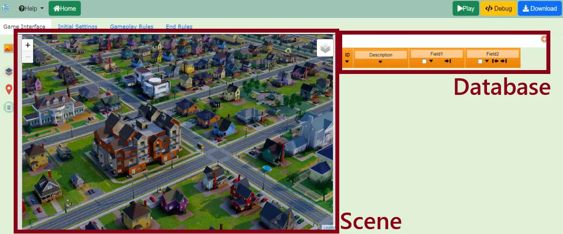 Game in Design Mode – Game Interface Tab