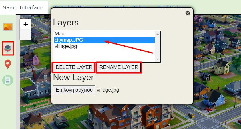 Manage Game Layers