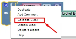 Collapse a block