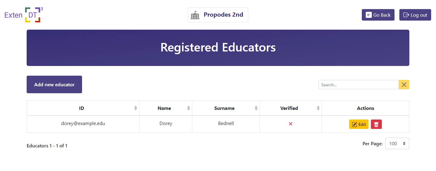 First educator entry