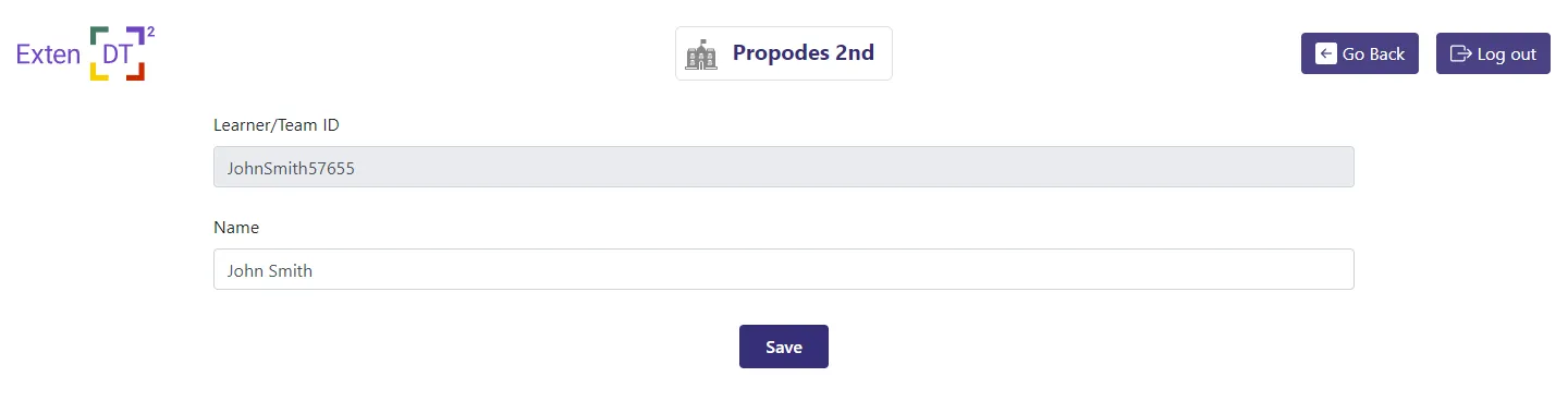 Learner creation page
