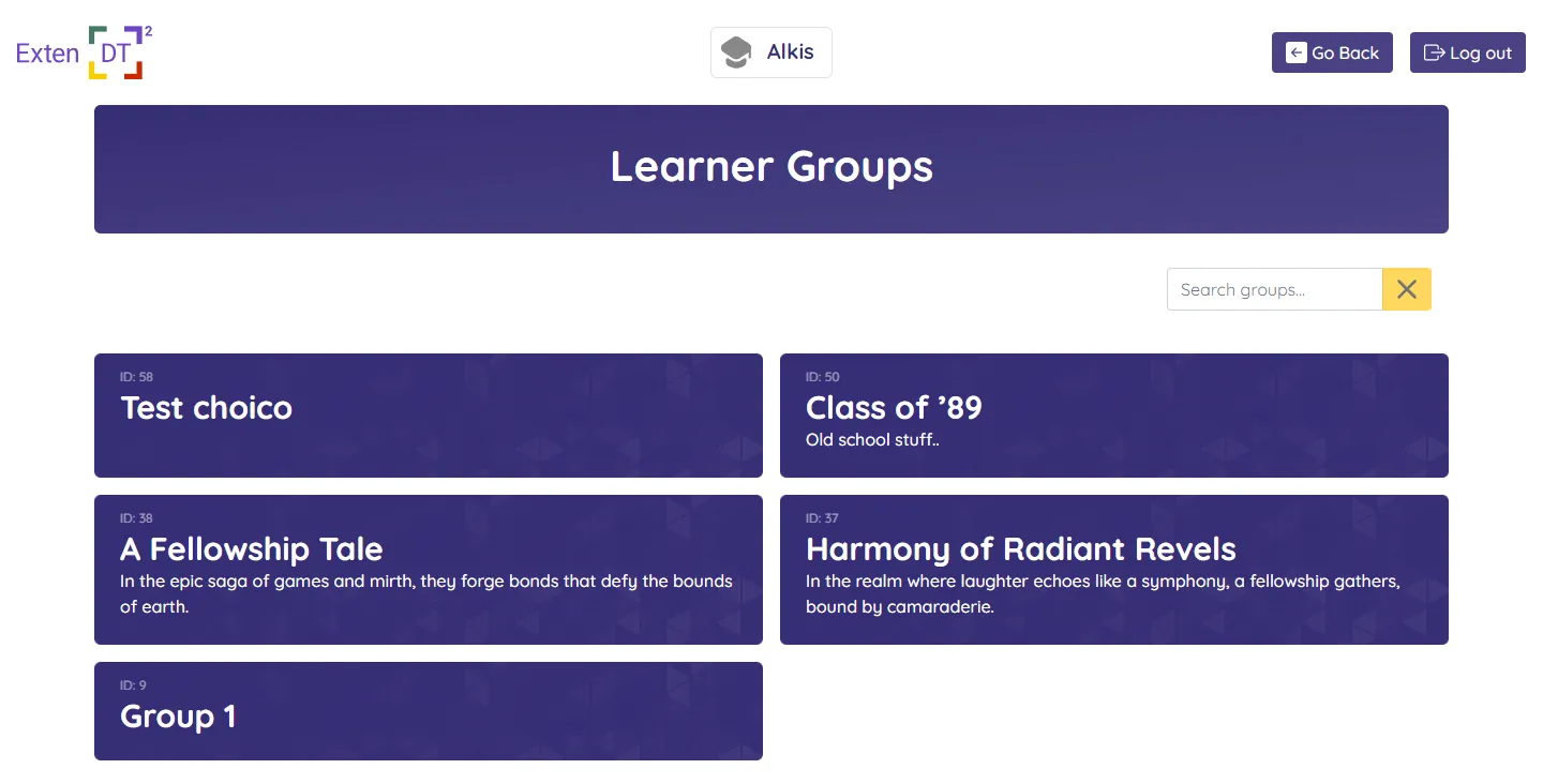 List of all groups the learners is a member of