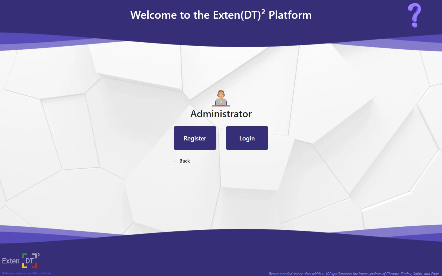 Administrator option in the login screen