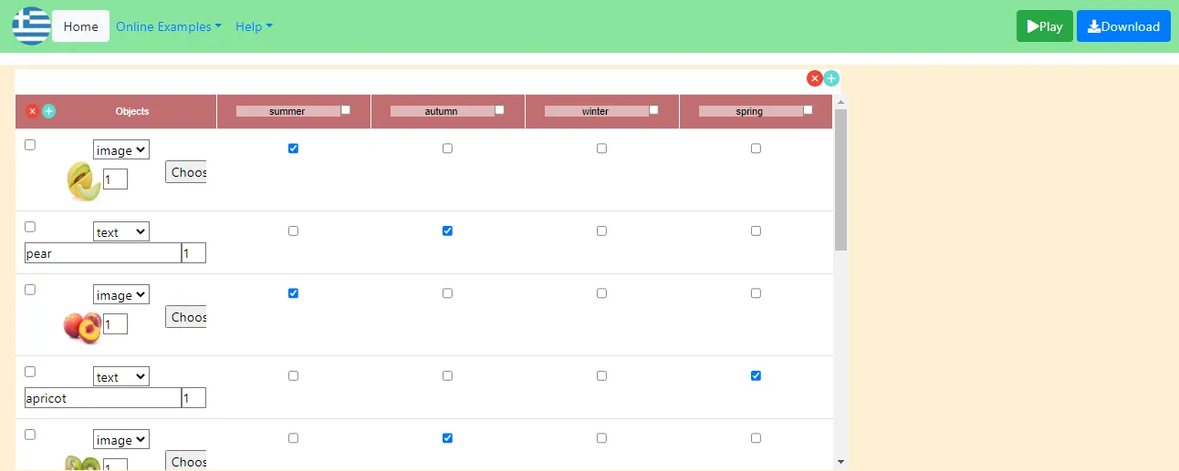 Selected game’s table of contents – Edit Mode